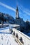 The Rosary Basilica of Lourdes during the winter