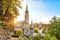 Rosary Basilica on sunset in Lourdes