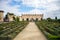 Rose beds in Boboli Gardens Florence on October 20, 2019. Unidentified people