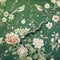 rose with bird in Chinese chinoiserie painting style