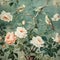 rose with bird in Chinese chinoiserie painting style