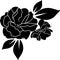 Rose black and white wallpaper or textile clean floral design