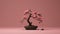 Rose Bonsai Tree - Minimalist Desktop Wallpaper In Hd