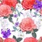 Rose bouquet beautiful nature seamless pattern