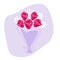 Rose bouquet icon, flat style