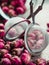 Rose buds tea, tea strainer and glass jar closeup.