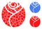 Rose button Mosaic Icon of Circles
