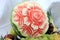 Rose carved water melon