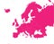 ROSE CMYK color map of EUROPE (with country borders)