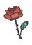 rose doodle drawing flower red. sketch vector new