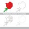 Rose. Drawing worksheet.