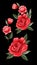 Rose embroidery vector for textile design.