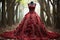 Rose Enchantment: A woman\\\'s luxury formal fashion dress adorned