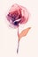 Rose flower in abstract and minimalistic print. Beautiful illustration picture. Generative AI