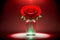 Rose flower with brightly lit and colored petals generated by ai