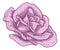 Rose Flower Design Woodcut Vintage Retro Style