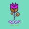 Rose Flower Logo for company symbol, corporate, design element, icon, graphic resource, etc