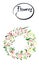 Rose flower wreath. Floral circle border frame. Design for invitation, wedding or greeting cards. Watercolor vector illustration