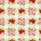 Rose flowers bunches bouquet pattern on plaid background Illustration