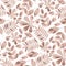 Rose gold assorted autumn leaves seamless pattern