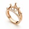 Rose Gold Crown Ring With Diamonds - Intricately Sculpted Princecore Jewelry