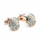 Rose Gold Cufflinks With Turquoise Enamel - Spirals And Curves Design