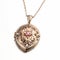 Rose Gold Filigree Locket Necklace With Red Stone