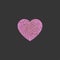 rose gold heart icon. glitter logo, love symbol on a black background. use in decoration, design as the emblem. vector