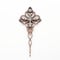 Rose Gold And Platinum Hairpin With White Crystals - Gothic Inspired Design