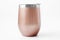 Rose gold wine tumbler mockup on white background