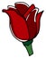 Rose is a hand drawing. A blossoming rosebud