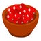 Rose hip spice bowl icon, isometric style