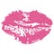 Rose lipstick kiss