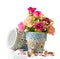 Rose and mosaic flower pot