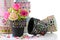 Rose and mosaic flower pot