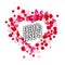 Rose petals heart Beautiful wedding invitation vector design template card