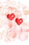 Rose petals and hearts valentine light background