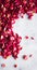 Rose petals on marble background, floral decor and wedding flatlay, holiday greeting card backdrop for event invitation