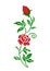 rose pixel image. cross stitch or crochet pattern vector illustration