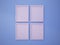 Rose Quartz blank frame on Serenity Blue color wall