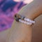 Rose quartz mineral stone bead and rudraksha seed yoga bracelet