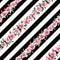 Rose seamless pattern black white stripe background