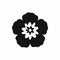 Rose of Sharon, korean flower icon, simple style