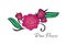 rose vector illustration. logo design. vintage flower style for valentines day card, fabric, wedding card, printing, banner, card