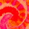 Roseate Spiral Shibori Pattern. Fuchsia Swirl Watercolor Painting. Red Ink Japanese Art. Coral Brushed Graffiti. Flush Dirty Backg