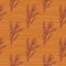 Rosemary branches silhouettes seamless pattern. Herbal fresh print on orange striped background
