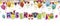 Rosenmontag Confetti Balloons Ribbons Festoon Long Header