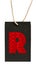 Roses Alphabet letter R on Paper labels Tag