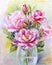 Roses bouquet in glass vase