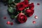 roses bouquet red View background greeting card greetings your gray gift Space